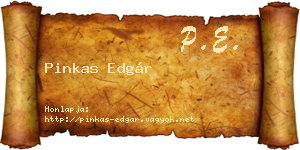 Pinkas Edgár névjegykártya